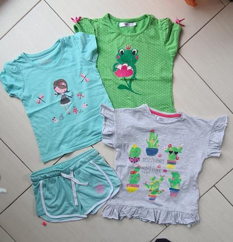 3x tričko plus kratase, 104–116