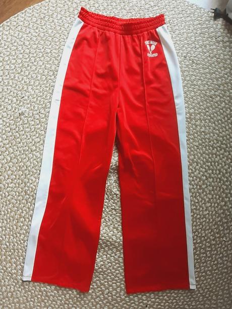 Široké červené športové tepláky, h&m,152
