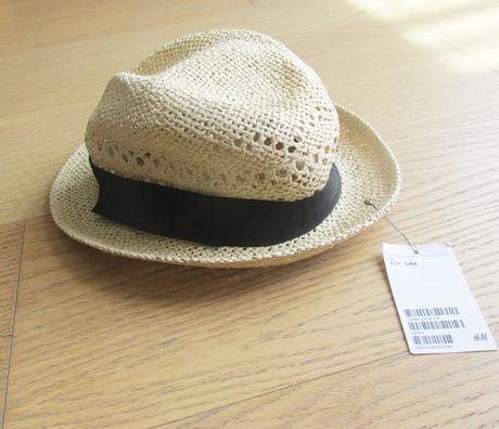 Letný klobúk s čiernou mašľou obvod 54 cm, h&m,s