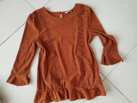 Škoricová dámska tunika, orsay,s