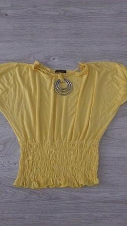 Damske zlte tricko s kimono rukavom, l