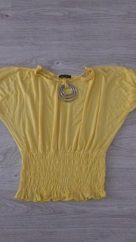 Damske zlte tricko s kimono rukavom, l