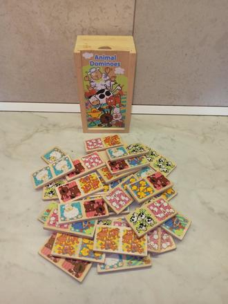 Animal dominoes drevene, 