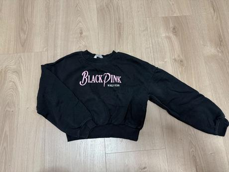 Mikina black pink, h&m,134