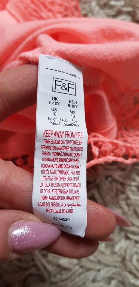 Lososove tričko s krajkou, f&f,140