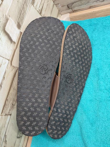 Aylla 46 - hnedé kožené barefoot šlapky, 48