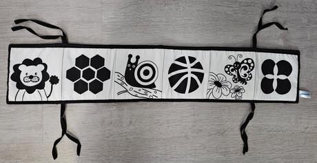 Textilná čiernobiela knižka pre bábätká, 