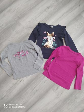 Dievčenské tričká 3x, v. 104, kiki&koko,104