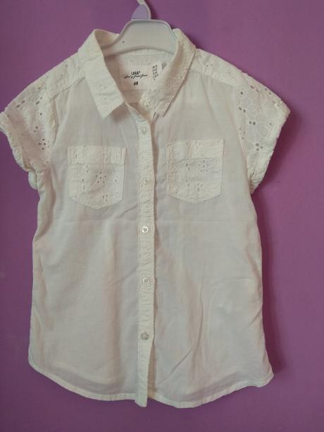 Blúzka biela dievčenská, h&m,110
