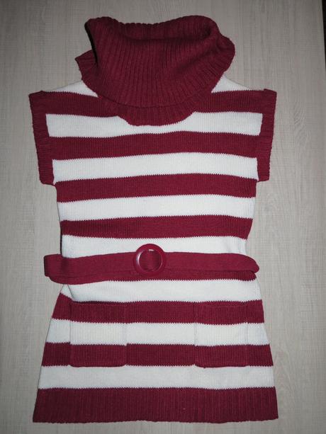 Predĺžená vesta s opaskom a rolákom 134/140, c&a,134