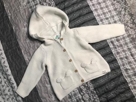 Biely svetrík s uškami z bio bavlny, topomini,68