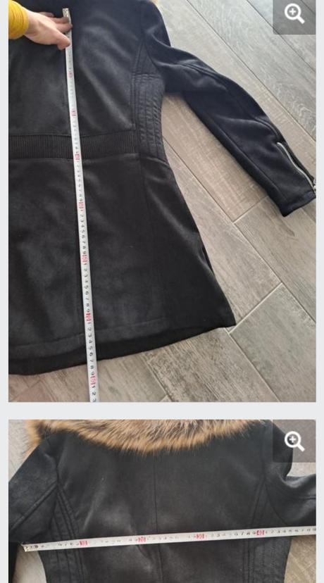 Kabát s okrasnou kožušinkou, s