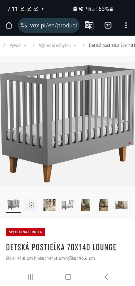 Postieľka 70x140 vox lounge do 5.r., šírka (cm): 70,dĺžka (cm): 140