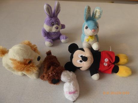 Plyšáky-mickey mouse,zajačiky., 