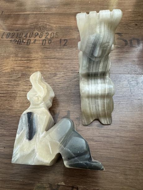 Pár aztéckych onyxových zarážok vintage,