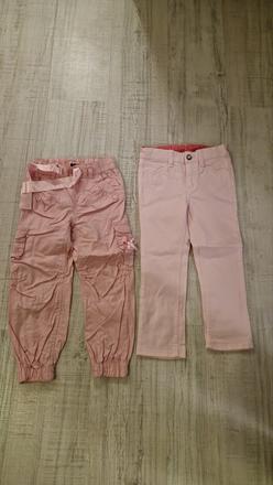 2x ruzove nohavice, h&m,104
