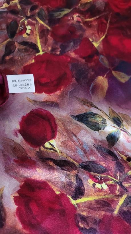 Hodvábna šatka ruže, s