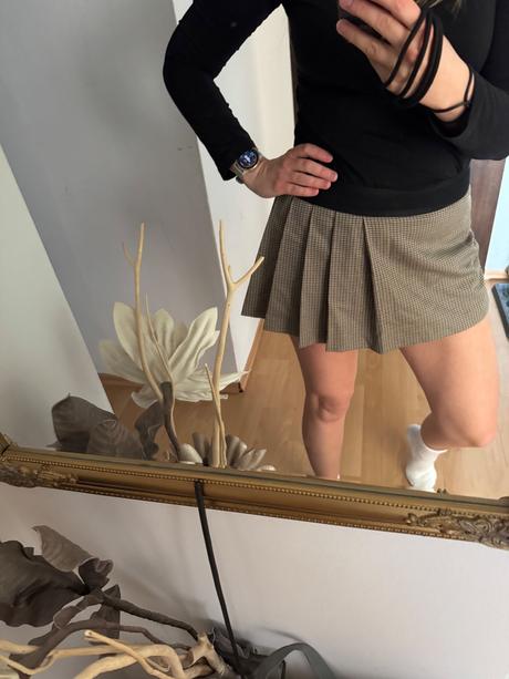 Sukňa/skort s kohúťou stopou, zara,m