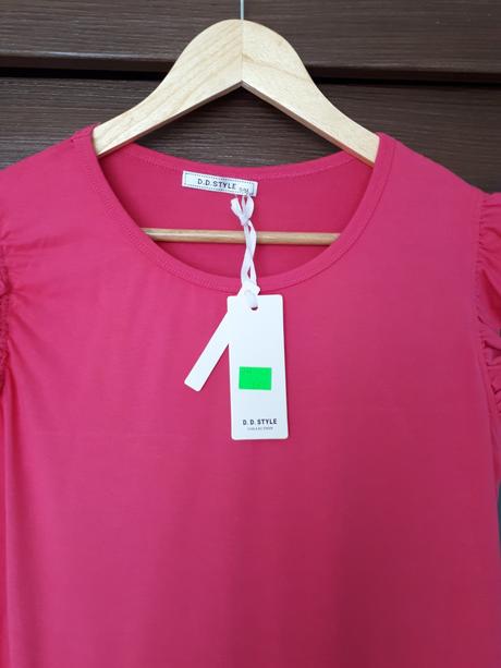 Rúžové tričko s volánmi, m