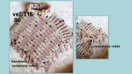 Dievčenské pletené pončo veĺ.116, 116