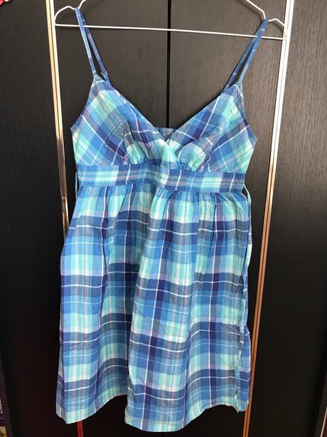 Modro-zelené letné šaty na ramienka, f&f,36