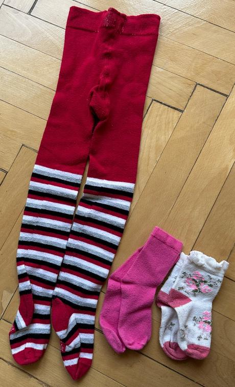 Pančuchace 98/104 a 2x ponozky za 1.5eura baba, 98