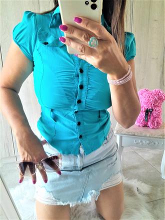 Tyrkysová blúzka-s, s