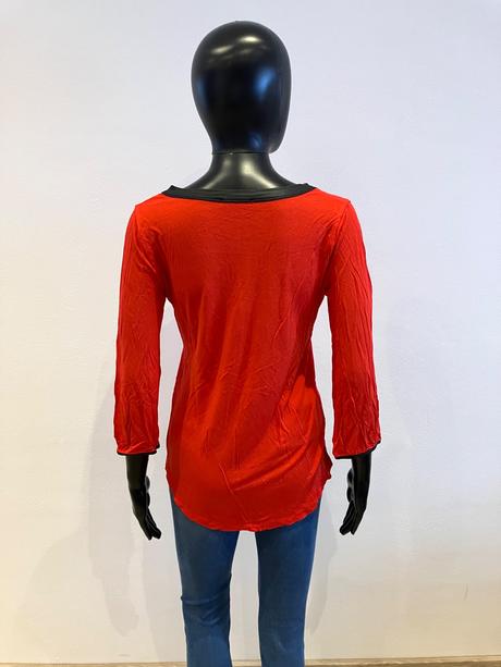 Dámske červené tričko s trojštvrťovým rukávom, orsay,s