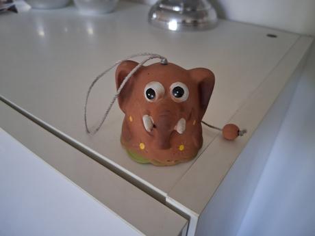 Keramika zvonček slon zvon ako nový zvonec, 