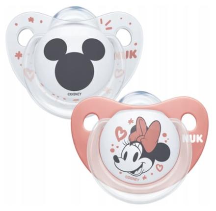 Nuk silikónový cumlík mickey&minnie 2ks, 6-18m, nuk