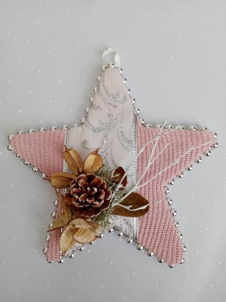 Vianočná hviezda - ružovo strieborná, 