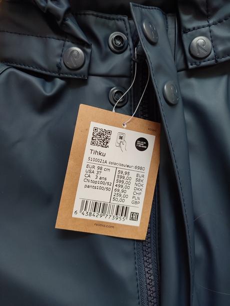 Nepremokavá bunda do dažďa, reima,98