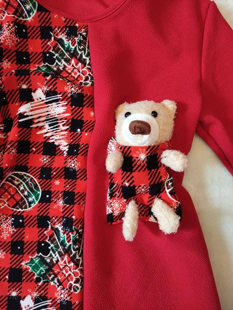 Nové šaty na vianočné fotenie s mackom, 110