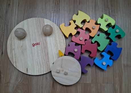 Drevené puzzle goki "hodiny", 