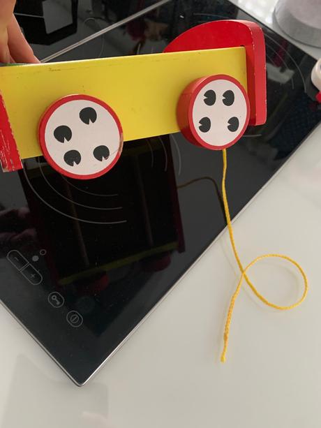 Detsky drevený vozík s kockami na ťahanie, 