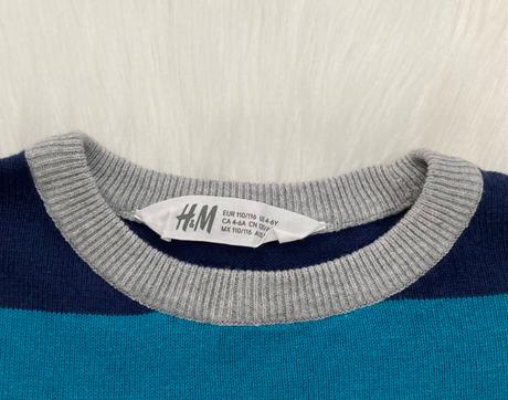 Pásikavý svetrík veľ. 110/116, h&m,116