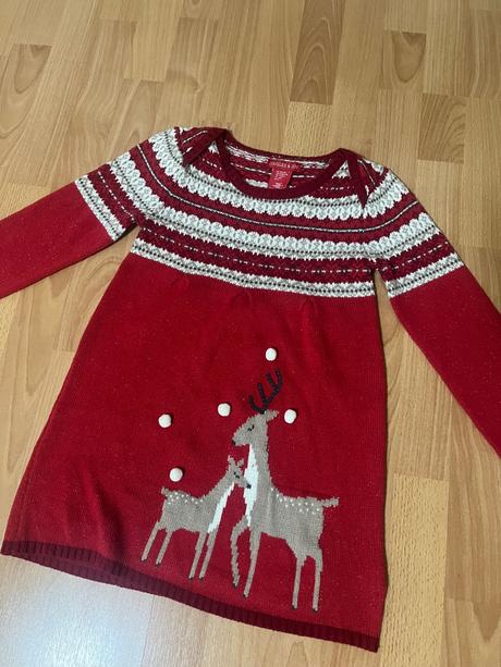 Šaty s vianočným vzorom, 128