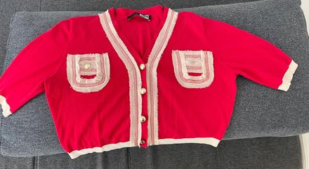 Love moschino červený krátky sveter, moschino,m