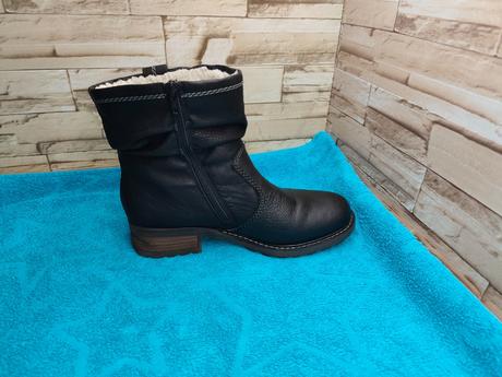 Rieker 40 - dámske čierne čižmy s membránou, rieker,40