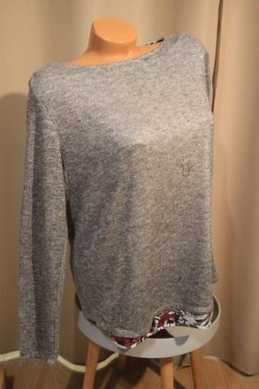 Šedý sveter s košeľou, xl, marks & spencer,xl