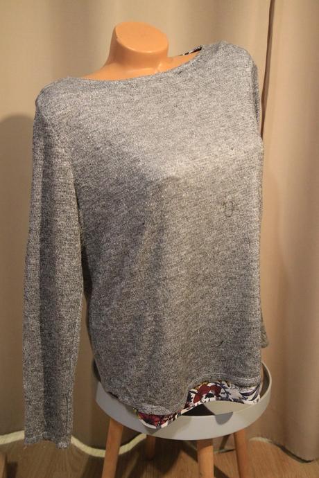 Šedý sveter s košeľou, xl, marks & spencer,xl