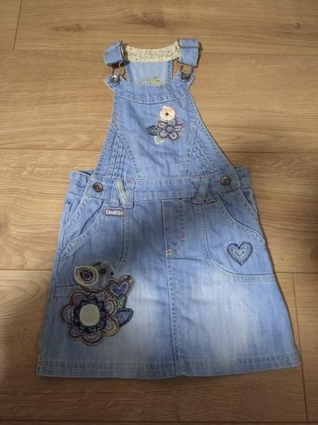 Riflové šaty / sukňa na traky, veľ.98, marks & spencer,98