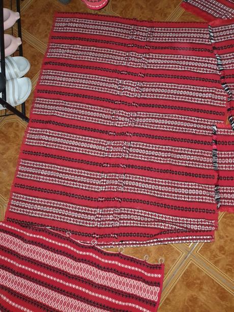 Retro sada obrus malé obrúsky zavesy na chalupu, 