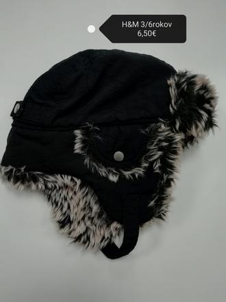 Čierna baranica čiapka 3-6rokov, h&m,116