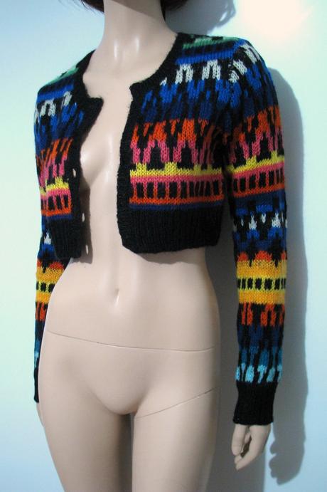 Farebný crop svetrík - bolerko, m