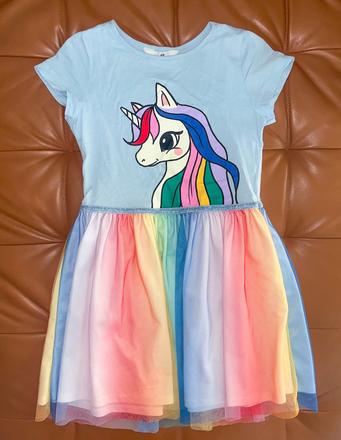 Šaty h&m jednorožec veľkosť 134/140, h&m,134