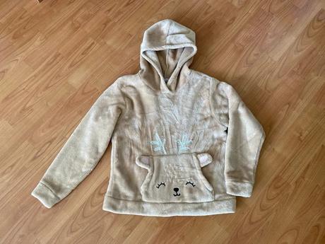 Plyšová mikina s kapucňou, h&m,134 / 140