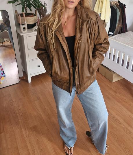 Vintage kožená bunda janbell, xl