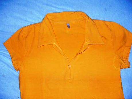 Oranžové tričko s golierikom, amisu,l