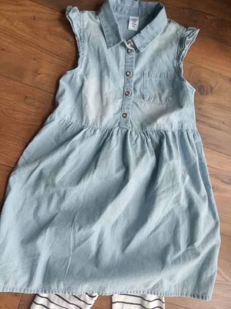Set riflové šatôčky a legíny, h&m,128